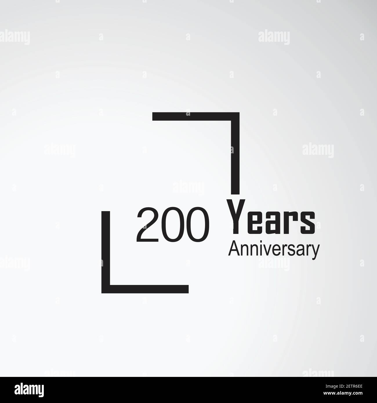 200 Year Anniversary Vector Template Design Illustration box Stock Vector