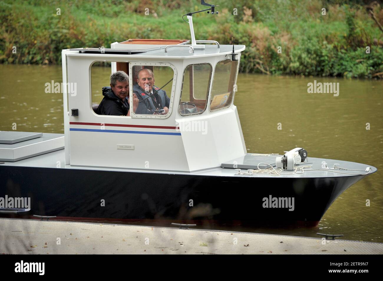 Prince Phillip the Duke of Edinburgh aboard the Challenger training