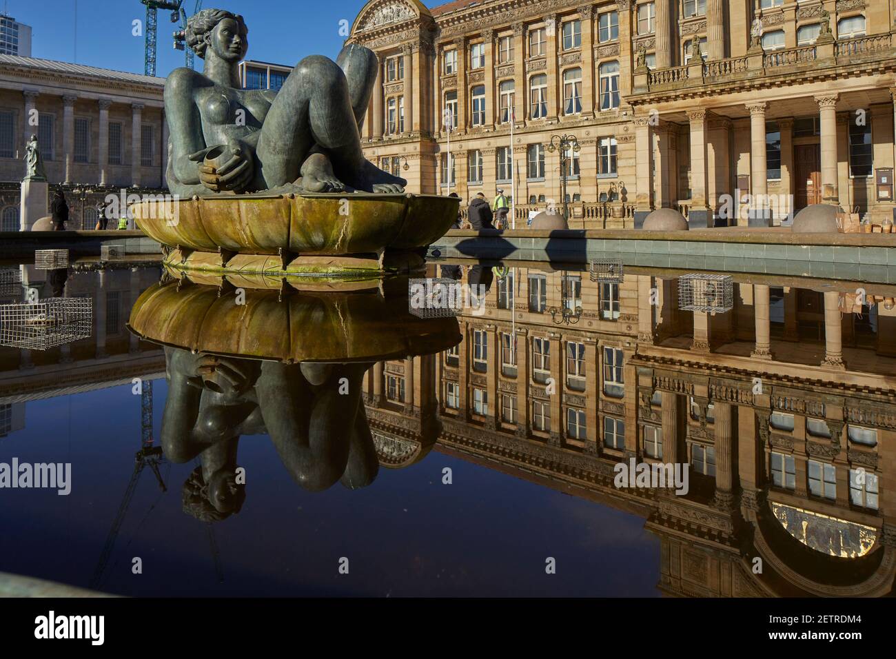 Birmingham city centre landmark Grade II* listed Council House, Victoria Square, and The River, better known as The Floozie in the Jacuzzi Stock Photo