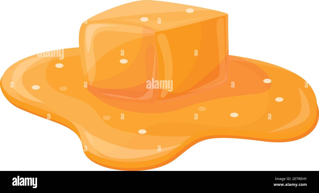 Melted caramel icon. Cartoon of melted caramel vector icon for web
