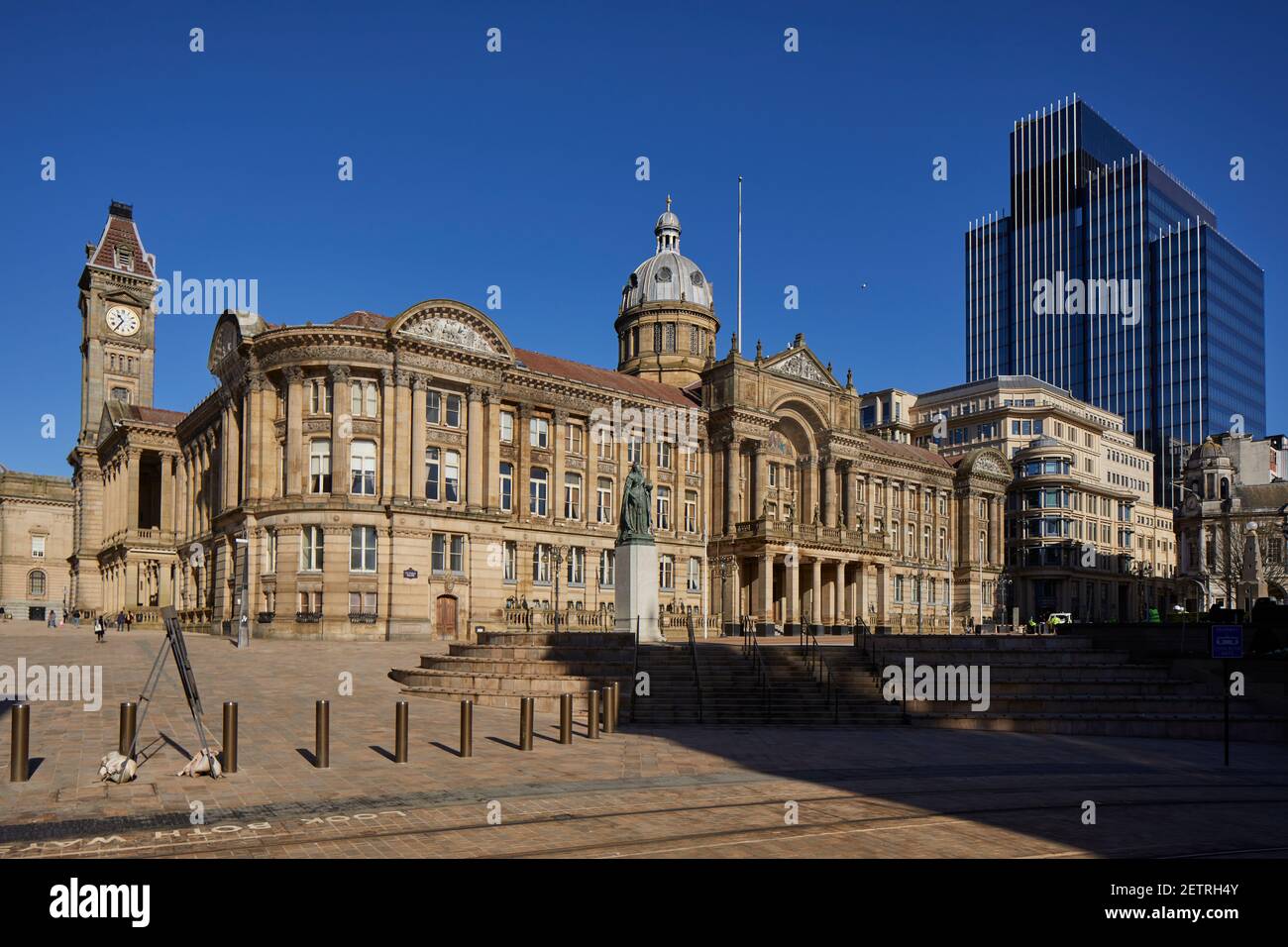 Birmingham city centre landmark Grade II* listed Council House, Victoria Square, and clock tower  by architect Yeoville Thomason in Victoria Square Stock Photo