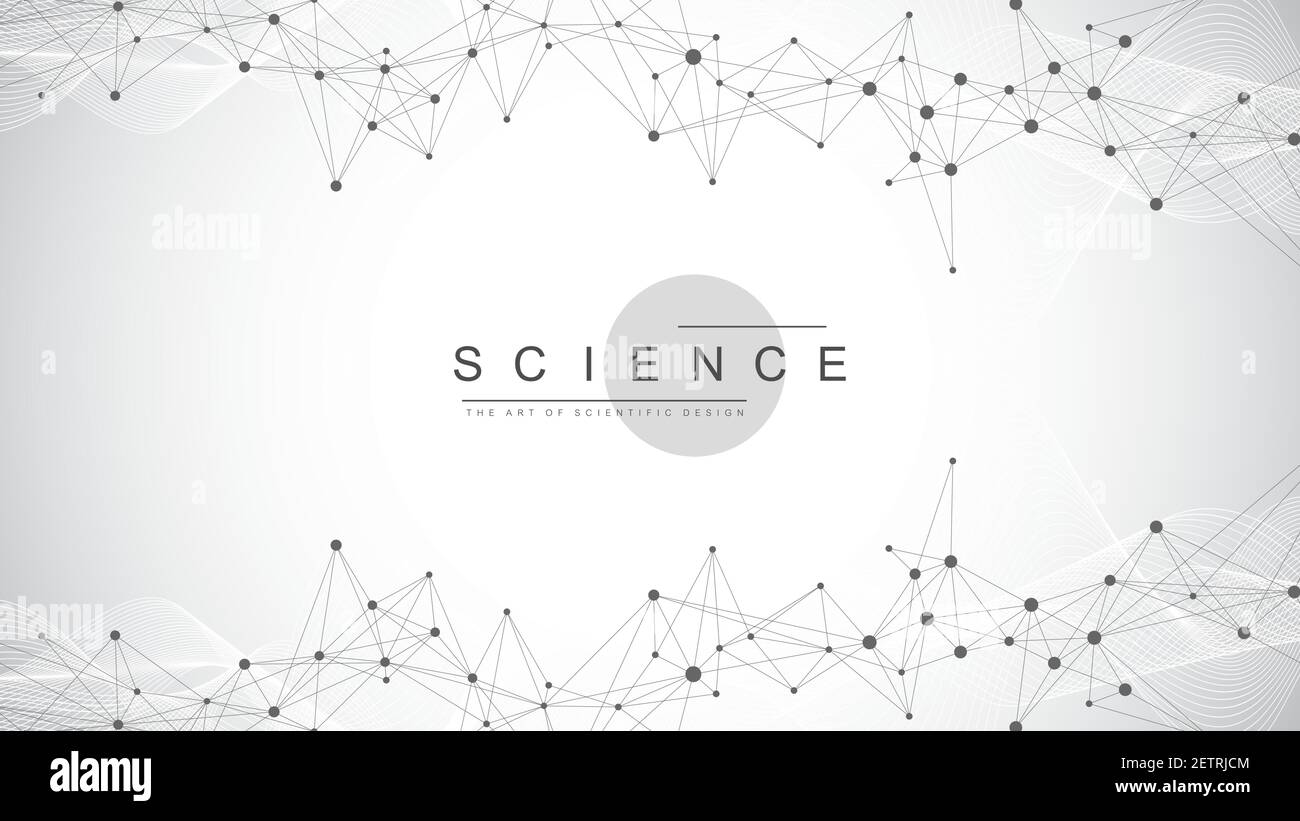 Abstract perspective background with connected line and dots. Network ...