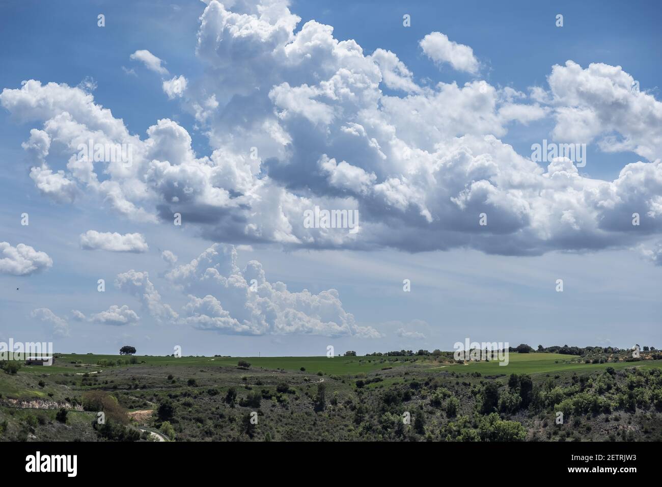 A rural landscape under the cloudy sky Stock Photo - Alamy