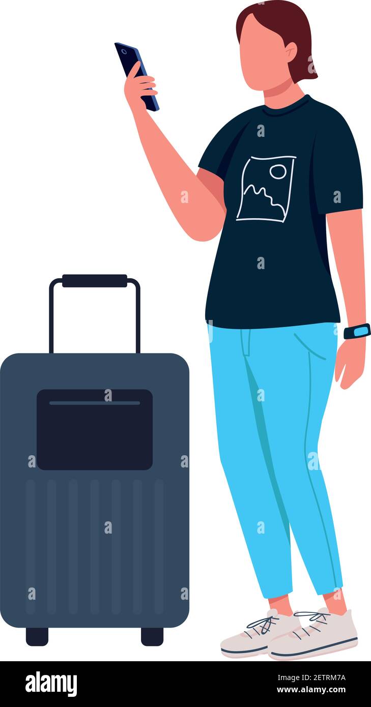 Young asian female traveler luggage Stock Vector Images - Alamy