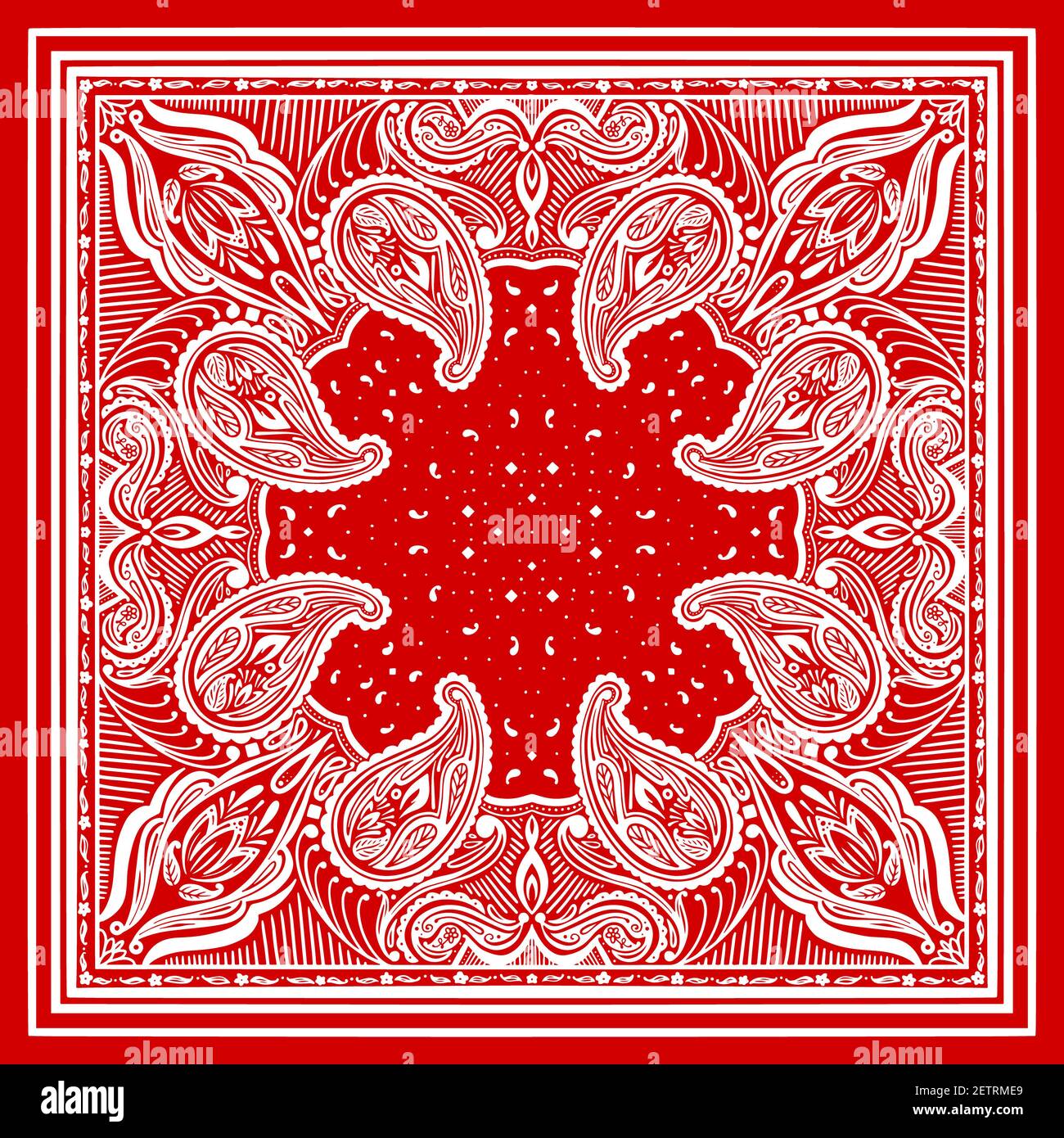 pattern based on square ornament paisley Bandana Print for boys and girls.  motive for print on fabric or papper Stock Photo - Alamy