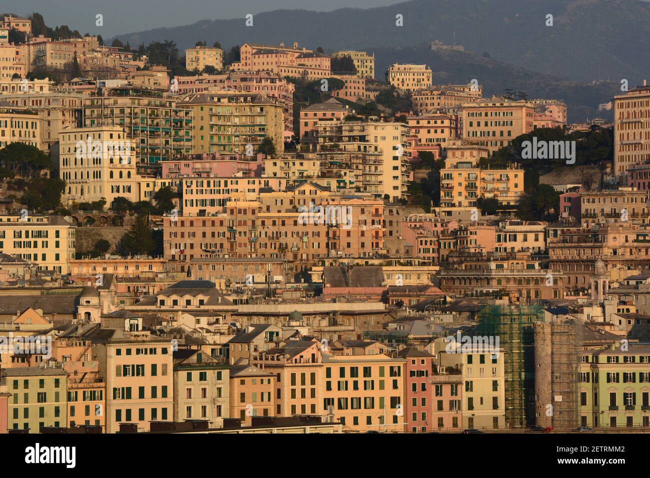 View of a residential area in Genova. Liguria. Italy Stock Photo