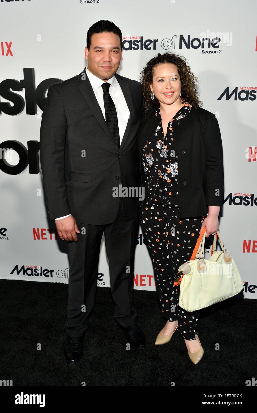 L-R: Actor Frank Harts and wife Shelly Thomas attend the NY premiere of the  second season of Netflix' Master of None at the SVA Theater in New York, NY  on May 11
