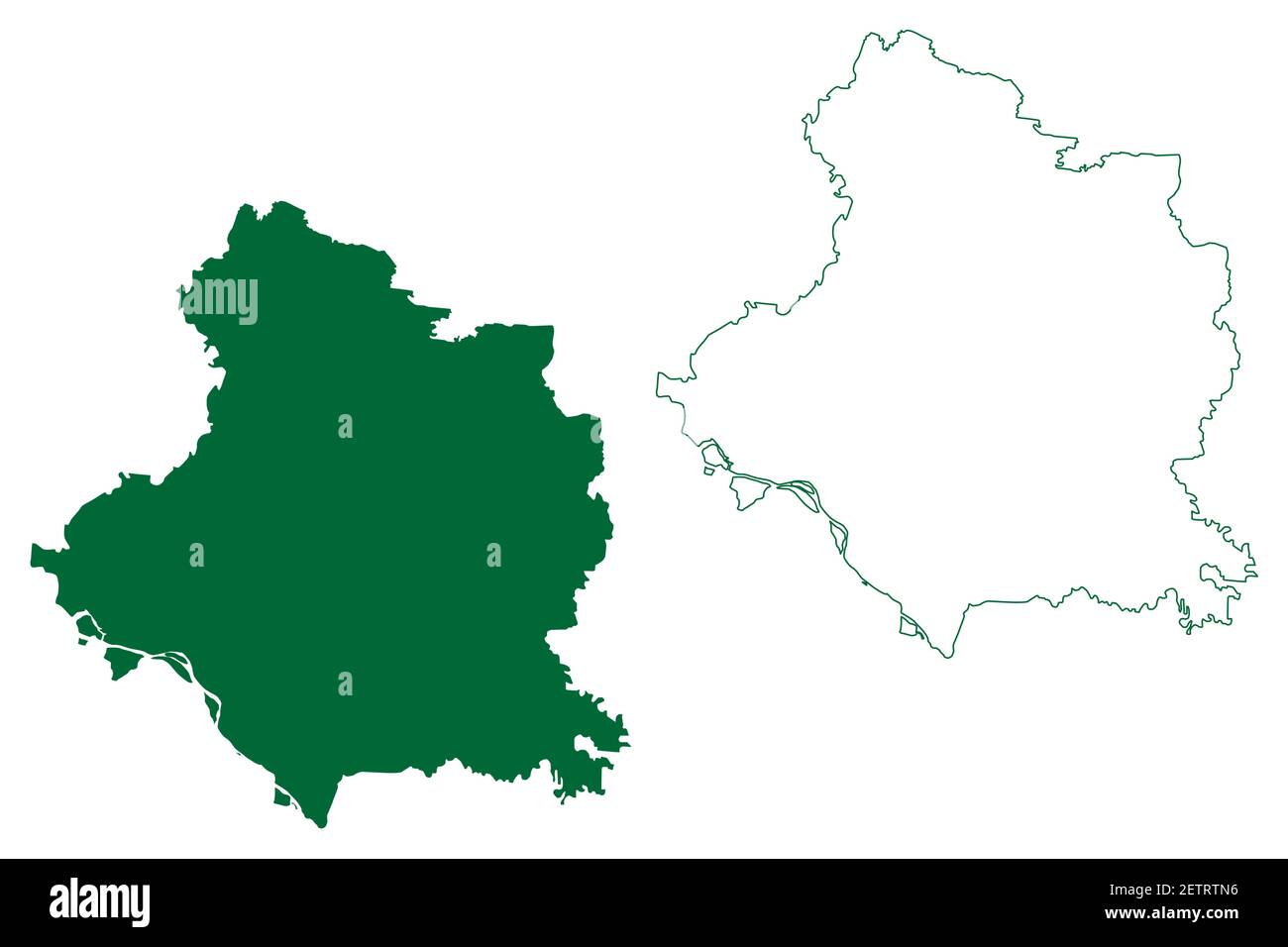 East Champaran district (Bihar State, Tirhut division, Republic of India) map vector