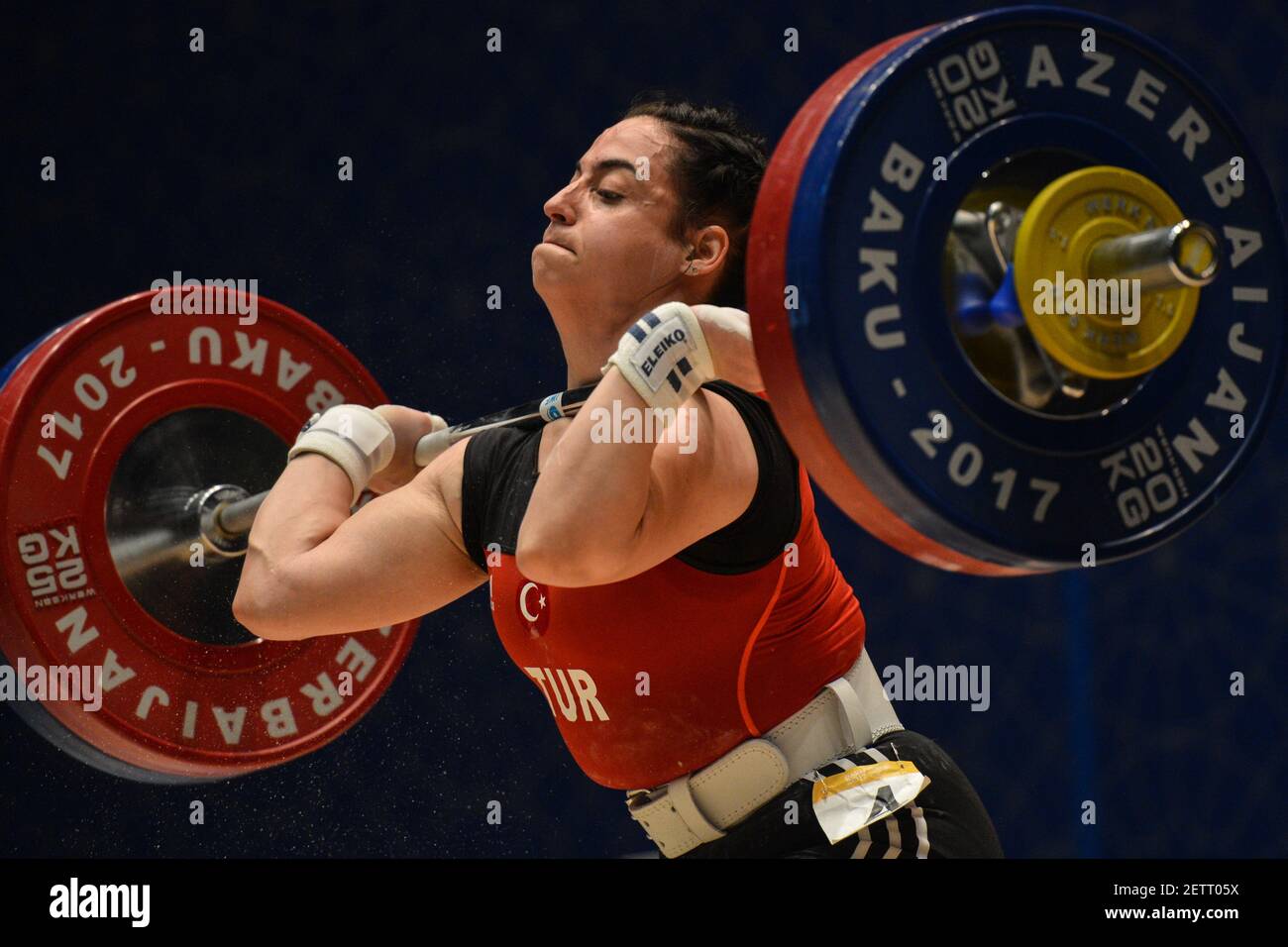 Sumeyye Kentli of Turkey competes in Women s xxx kilogram  