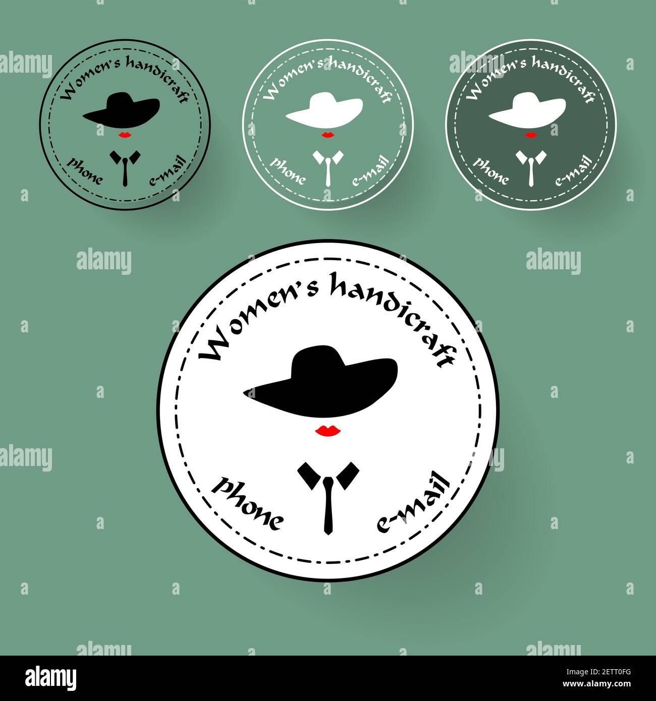 Stamps for needlework, handmade, handicraft products. Vector illustration Stock Vector