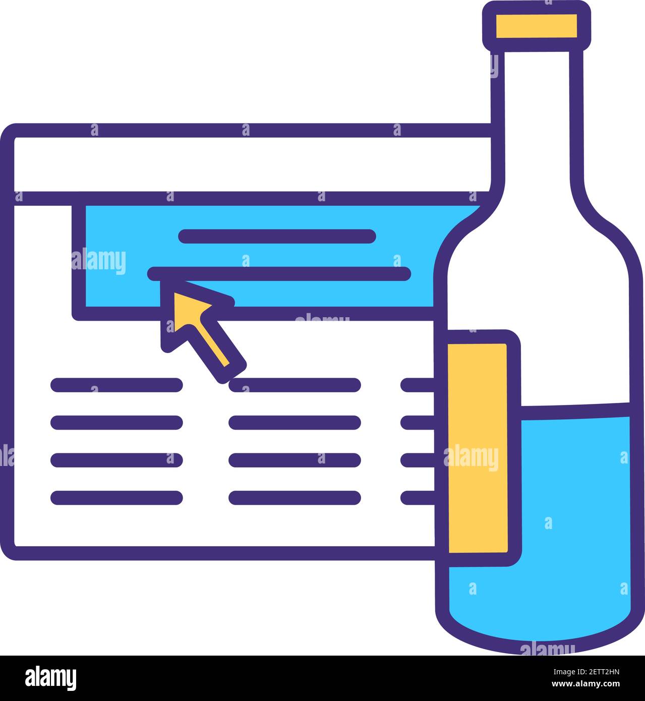 Wine knowledge improvement RGB color icon Stock Vector