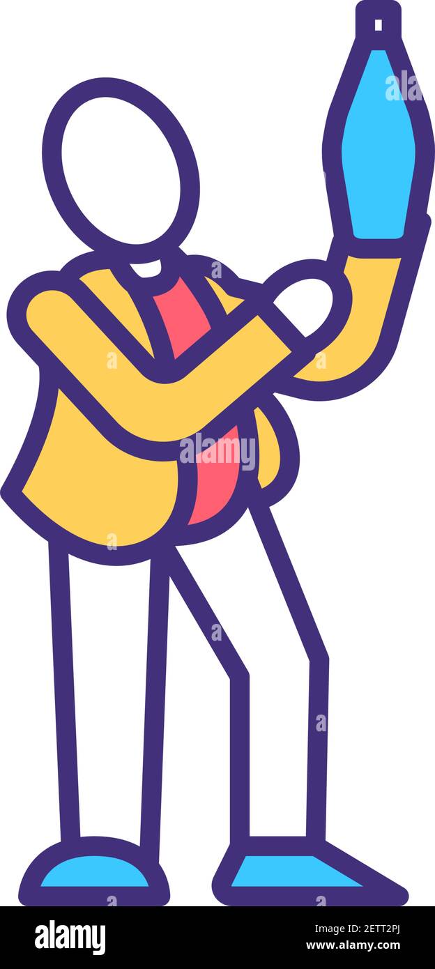 Sommelier RGB color icon Stock Vector
