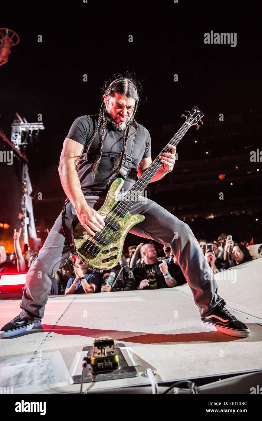 Rob Trujillo of Metallica In Concert - East Rutherford, NJ on May 14, 2017.  (Photo by Joe Russo/imageSPACE). *** Please Use Credit from Credit Field  *** Stock Photo - Alamy