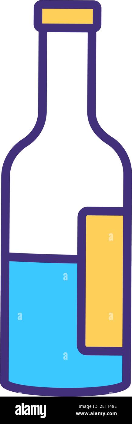 Drinking alcohol RGB color icon Stock Vector