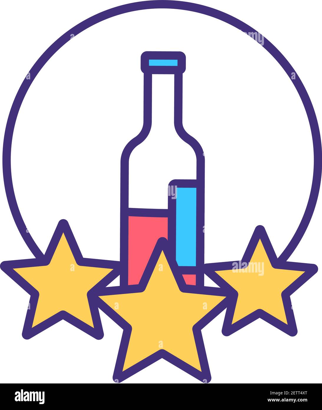 Wine quality RGB color icon Stock Vector