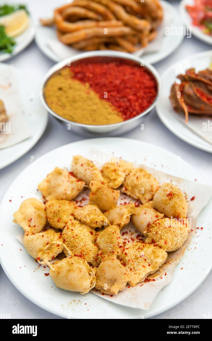 Sheep offal, Traditional Turkish Stuffed rice into giblets or offal