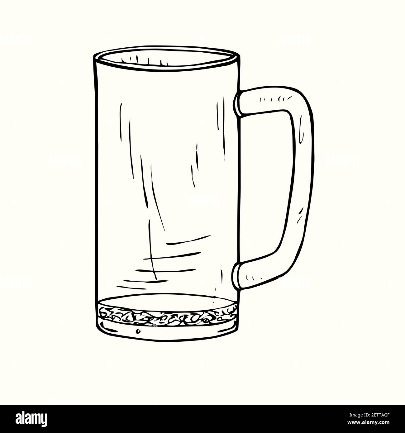 Beer mug isolated, outline simple doodle drawing, gravure style, design  element Stock Photo - Alamy
