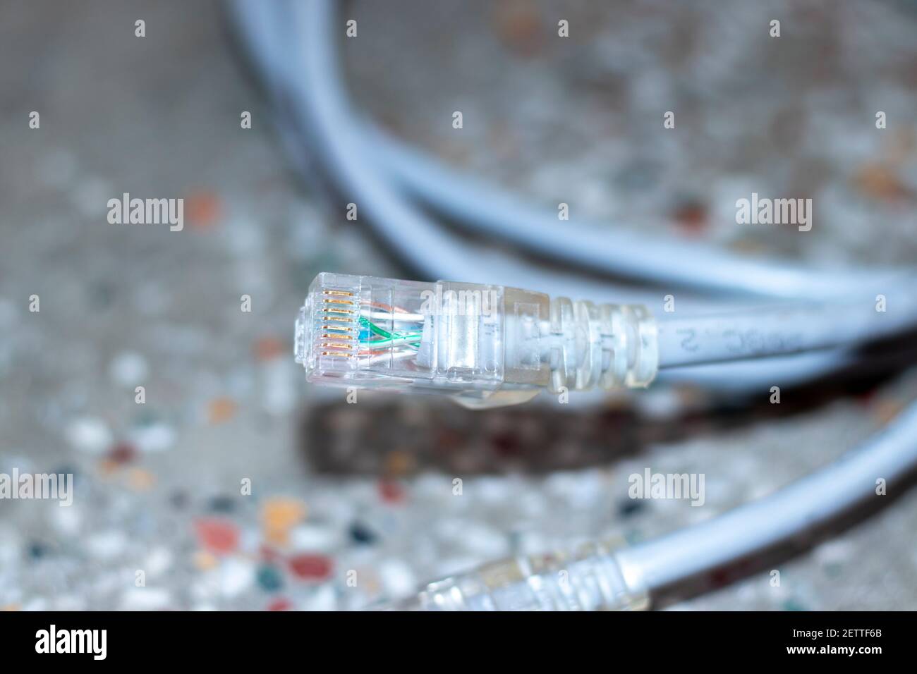 LAN network connection cable. cord Stock Photo Alamy