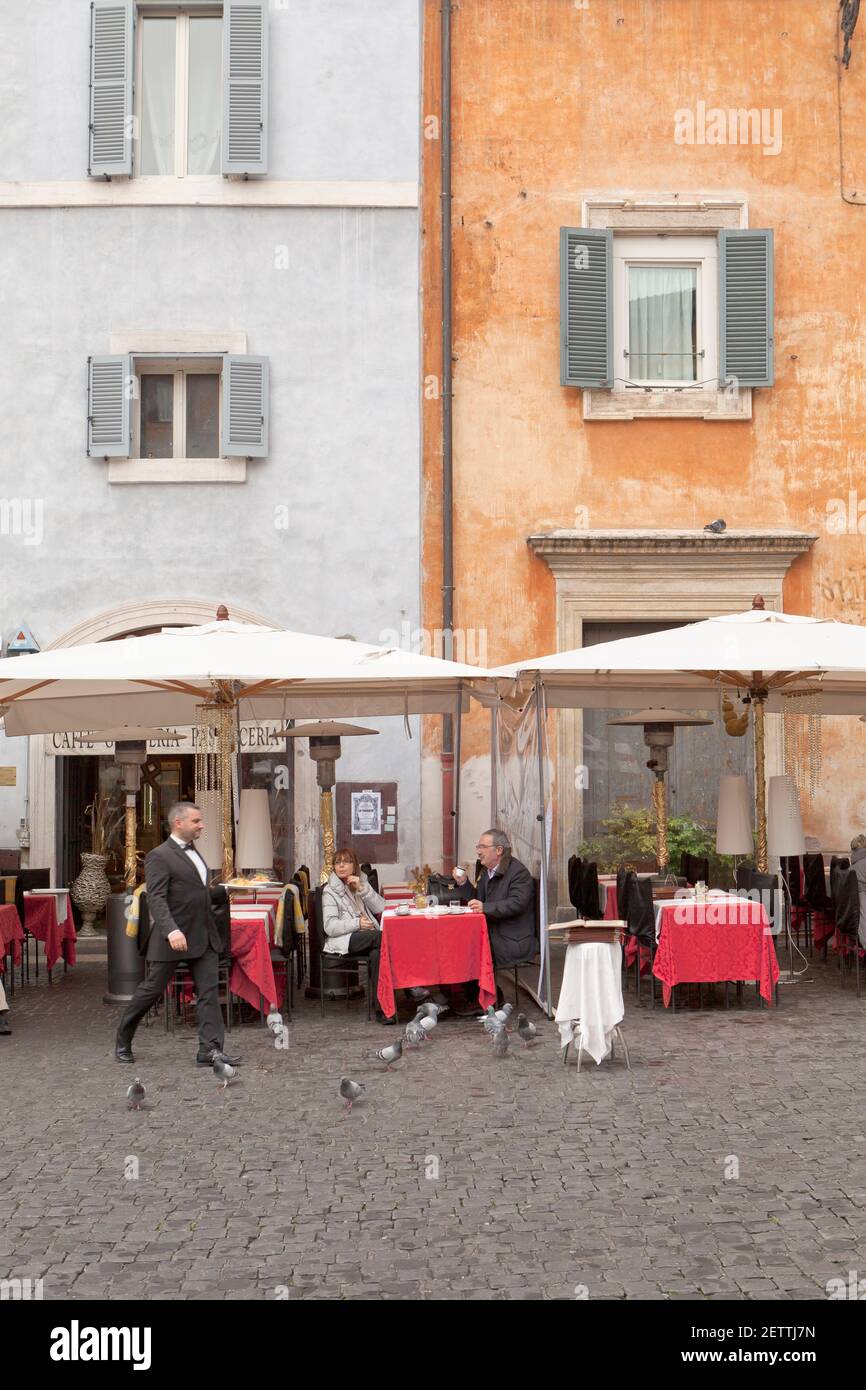 Italy, Lazio, Rome, restaurant at Piazza della Rotonda (Rotunda Square) Stock Photo