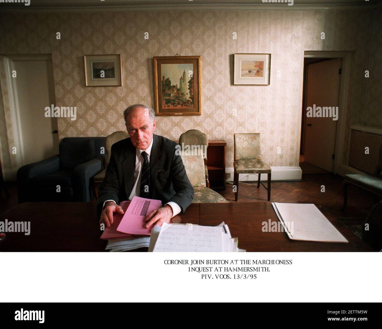 JOHN BURTON CORONER AT THE MARCHIONESS INQUEST AT HAMMERSMITH Stock Photo Alamy