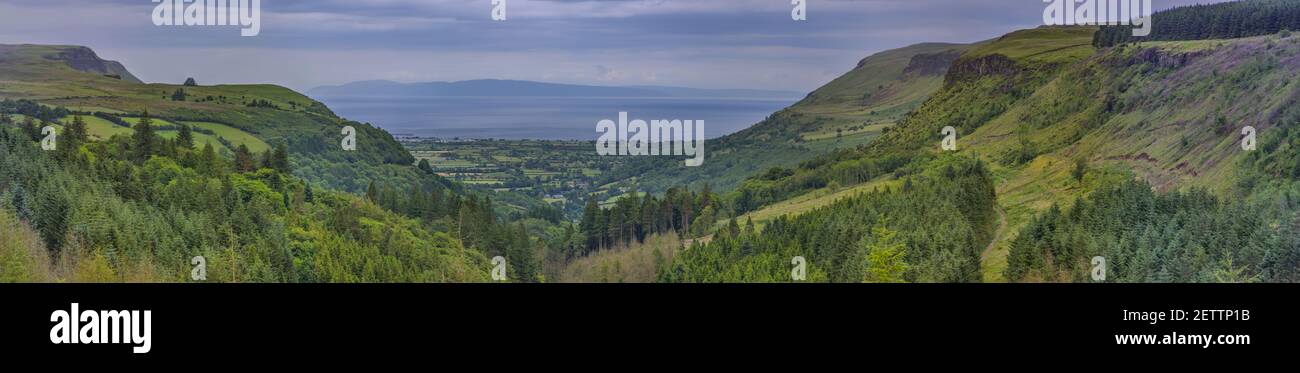 Glenariff known as Queens of the Glens and the biggest of the nine Glens of Antrim, County Antrim, Northern Ireland, UK Stock Photo