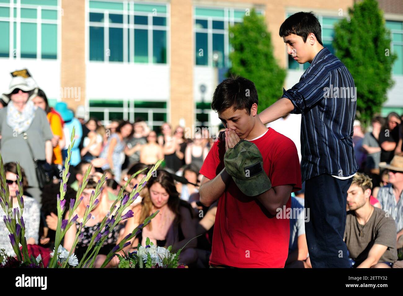 Hundreds gathered at the Hollywood Transit Center in Portland, Ore., on ...