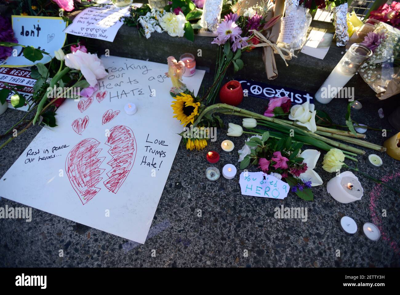 Hundreds gathered at the Hollywood Transit Center in Portland, Ore., on ...