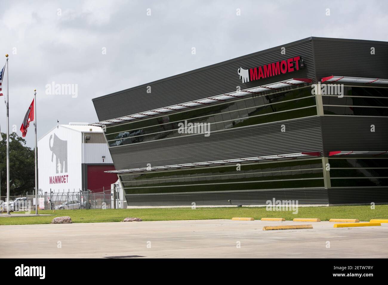 A logo sign outside of a facility occupied by Mammoet in Rosharon