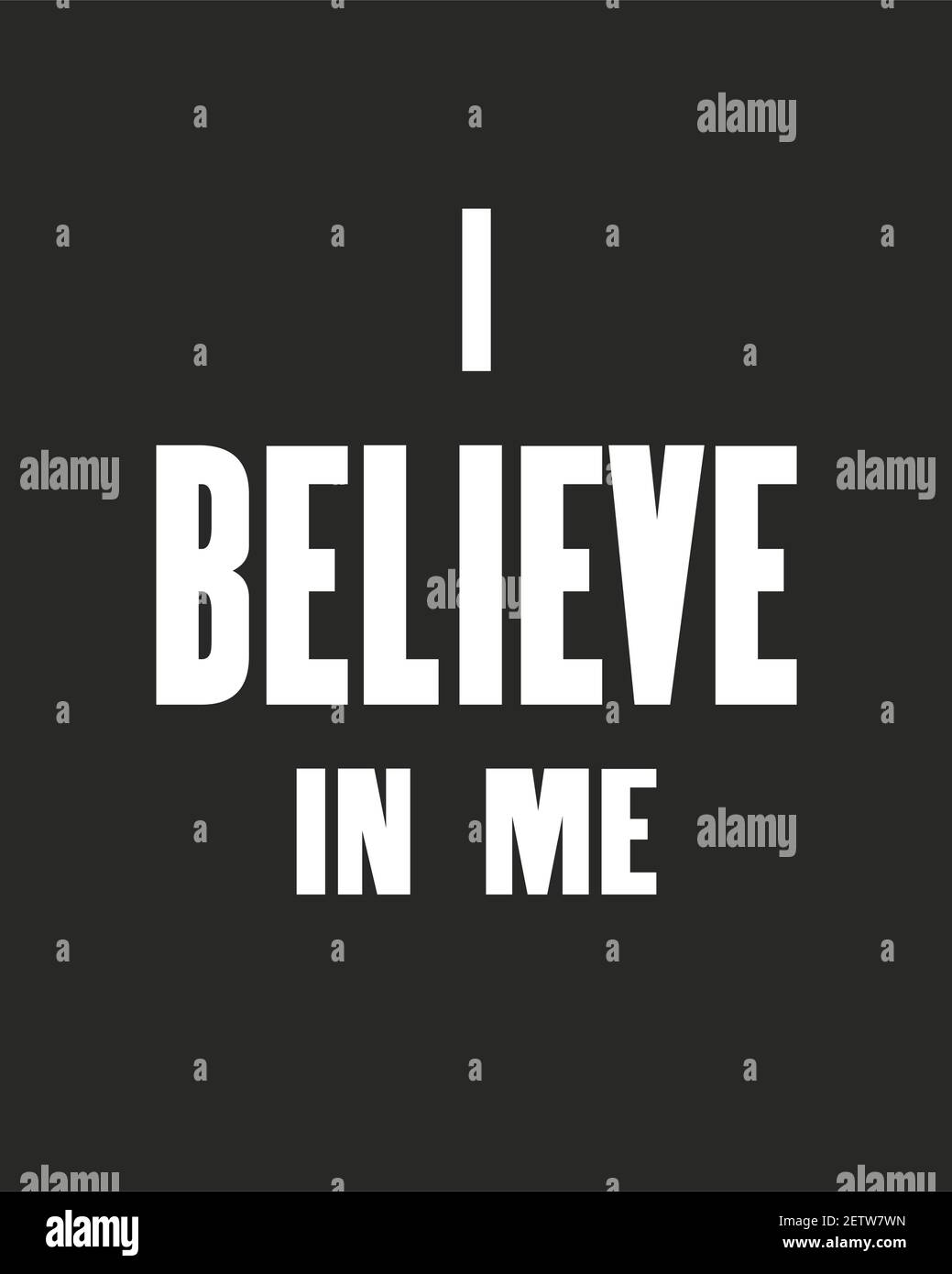 Inspiring motivation quote with text I Believe in Me. Vector typography poster design concept Stock Vector