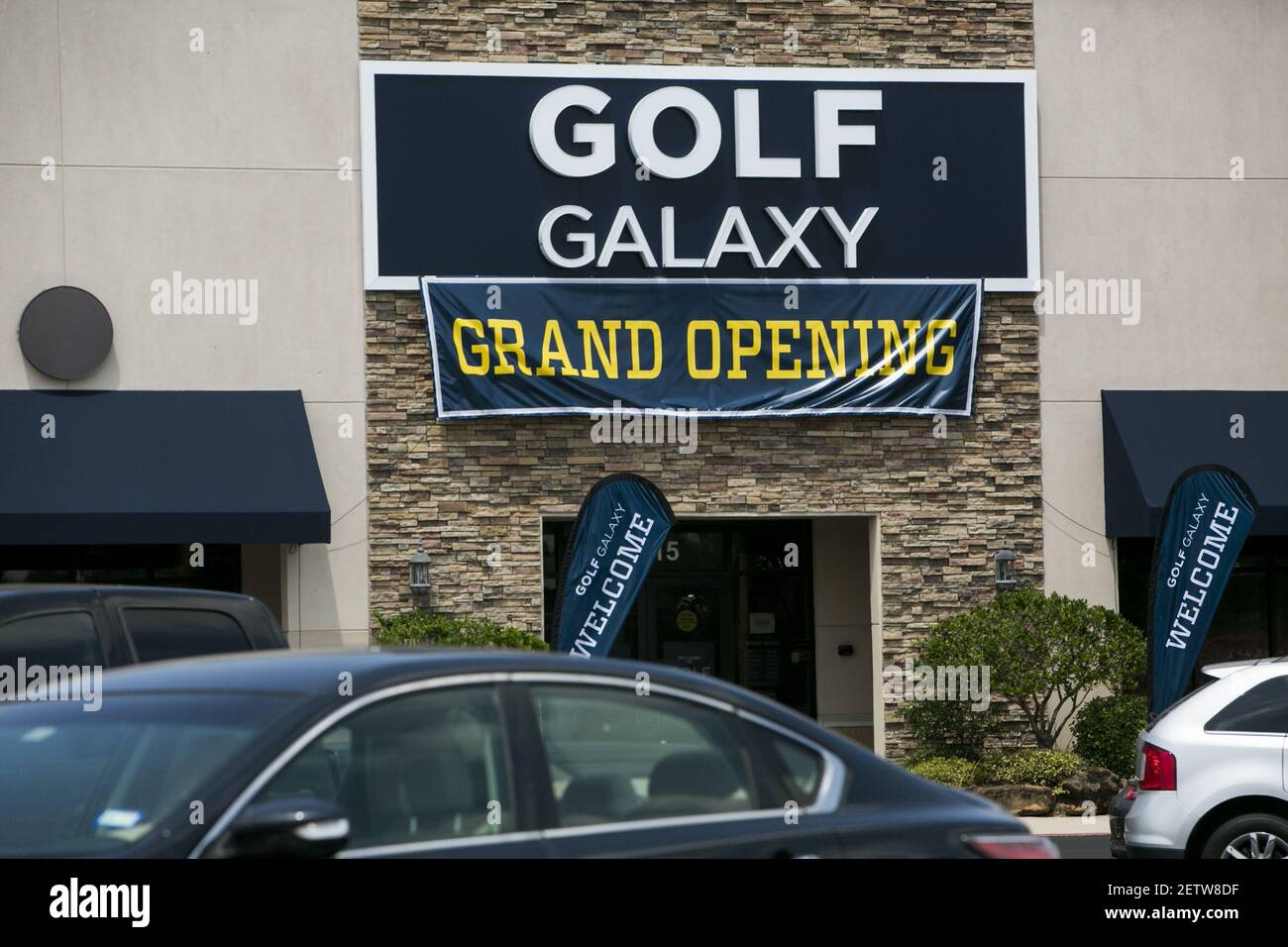 A logo sign outside of a Golf Galaxy in Houston, Texas, on May 28, 2017. Photo by Kristoffer