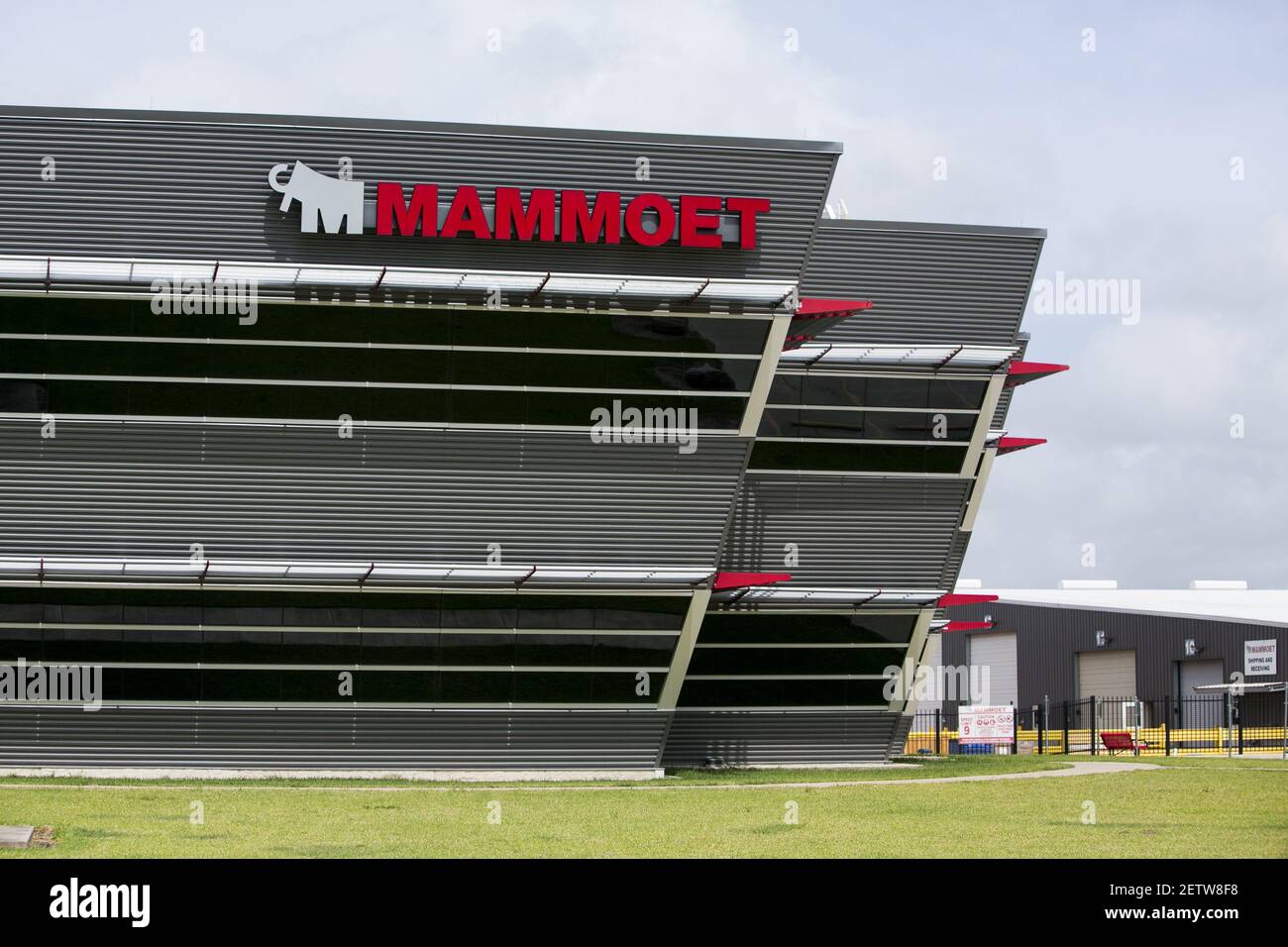 A logo sign outside of a facility occupied by Mammoet in Rosharon
