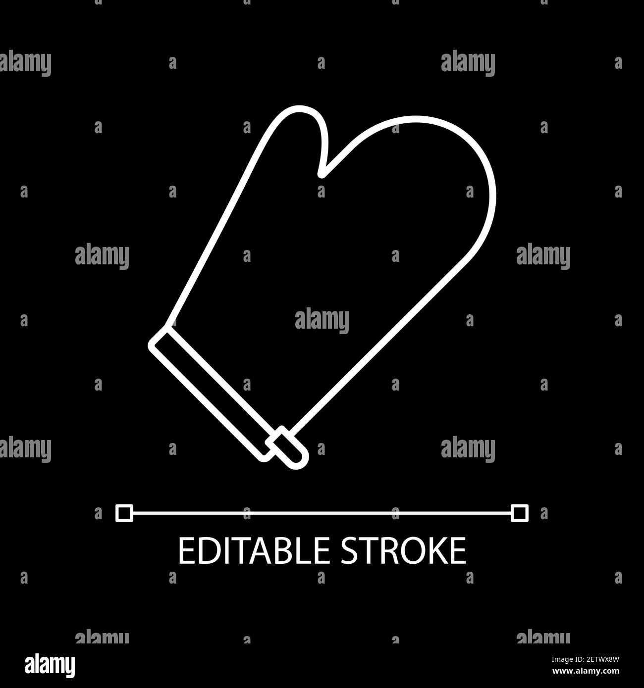 Oven mitt white linear icon for dark theme Stock Vector Image & Art - Alamy