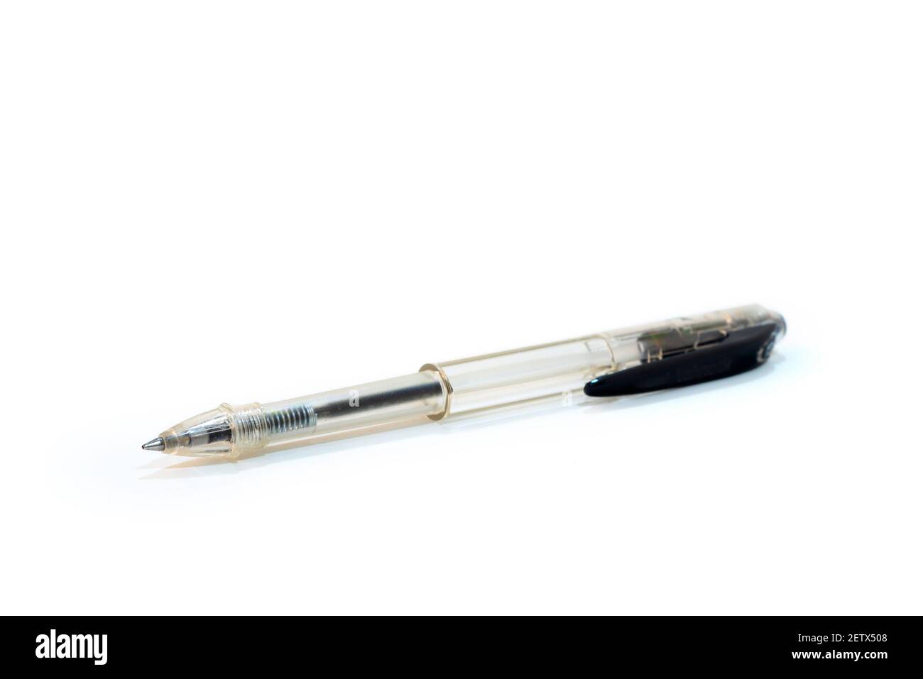 pen isolated on white background, ballpoint black pen Stock Photo - Alamy