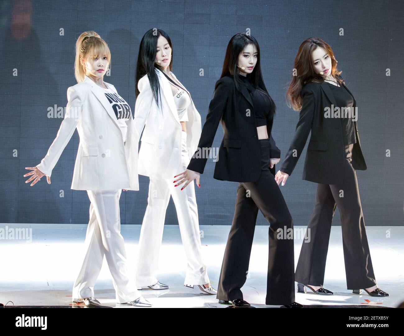 14 June 2017 - Seoul, South Korea : South Korean K-Pop girl group T-ara,  performs onstage during the T-ara 13th mini album 'What's my name' show  case at Fan Square live hall