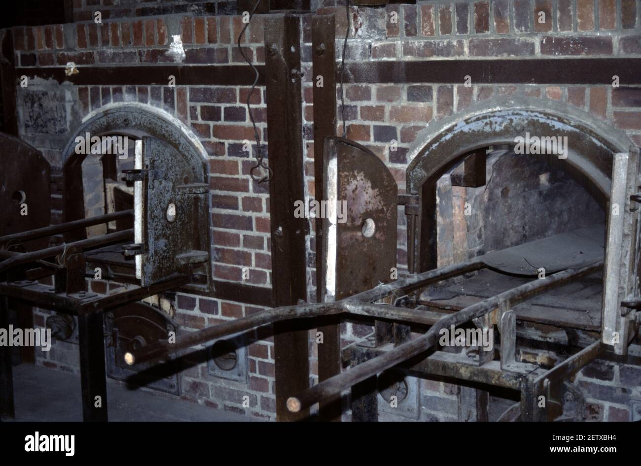 Dachau, Germany. 6/26/1990. Out of the five ovens at Dachau concentration camp, four were made by H. Kori and one by Topf & Söhne. Stock Photo