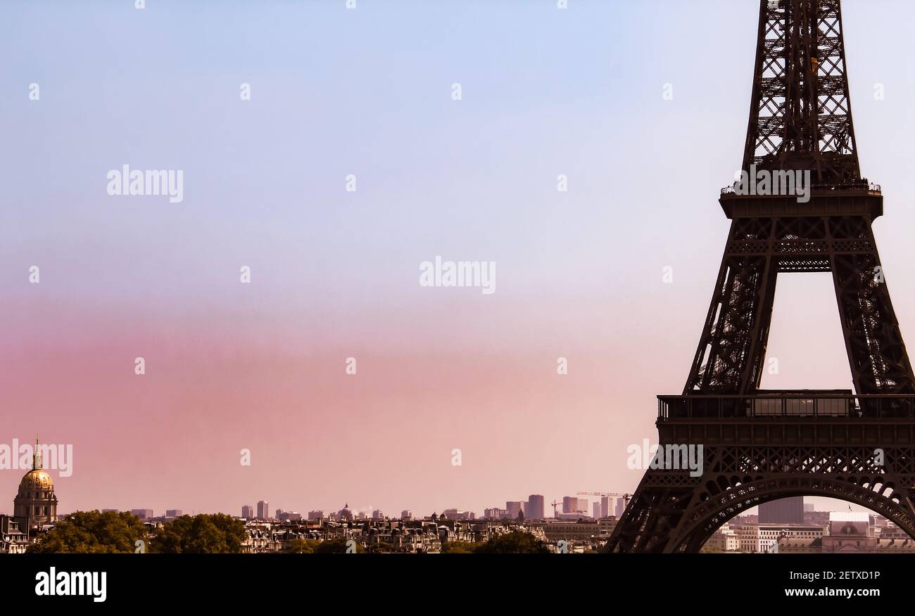 Eiffel Tower in Rose Stock Photo