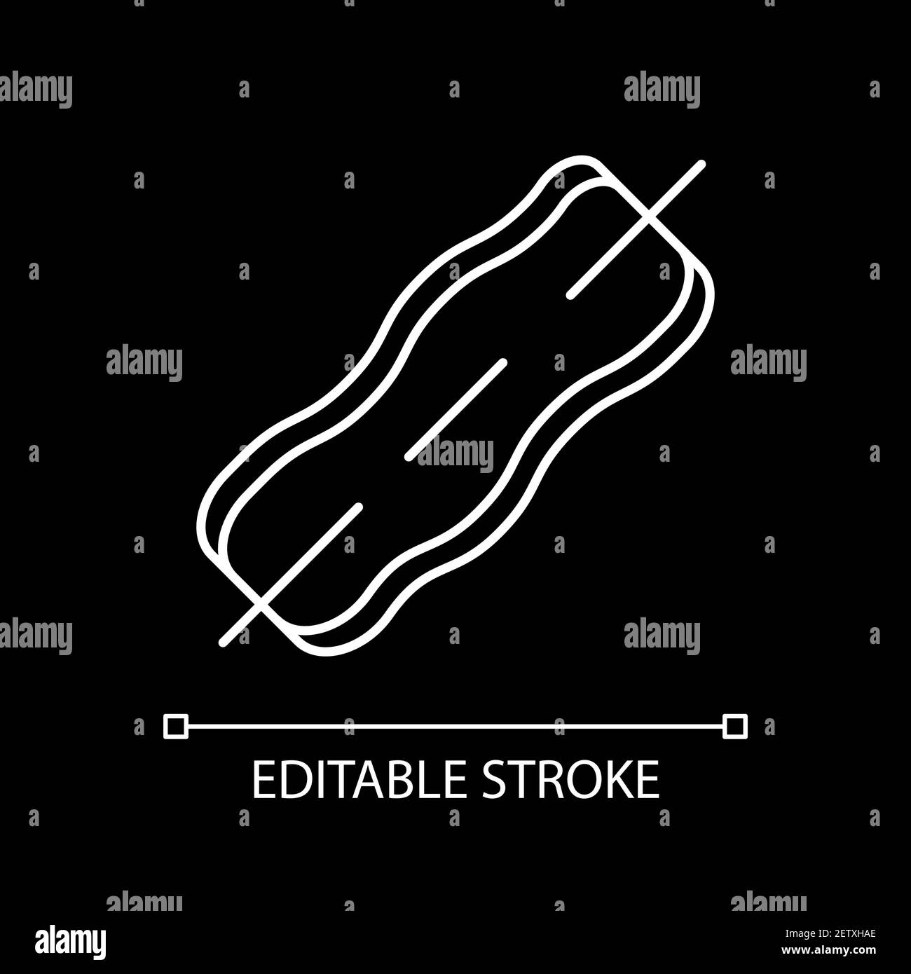 Bacon white linear icon for dark theme Stock Vector Image & Art - Alamy
