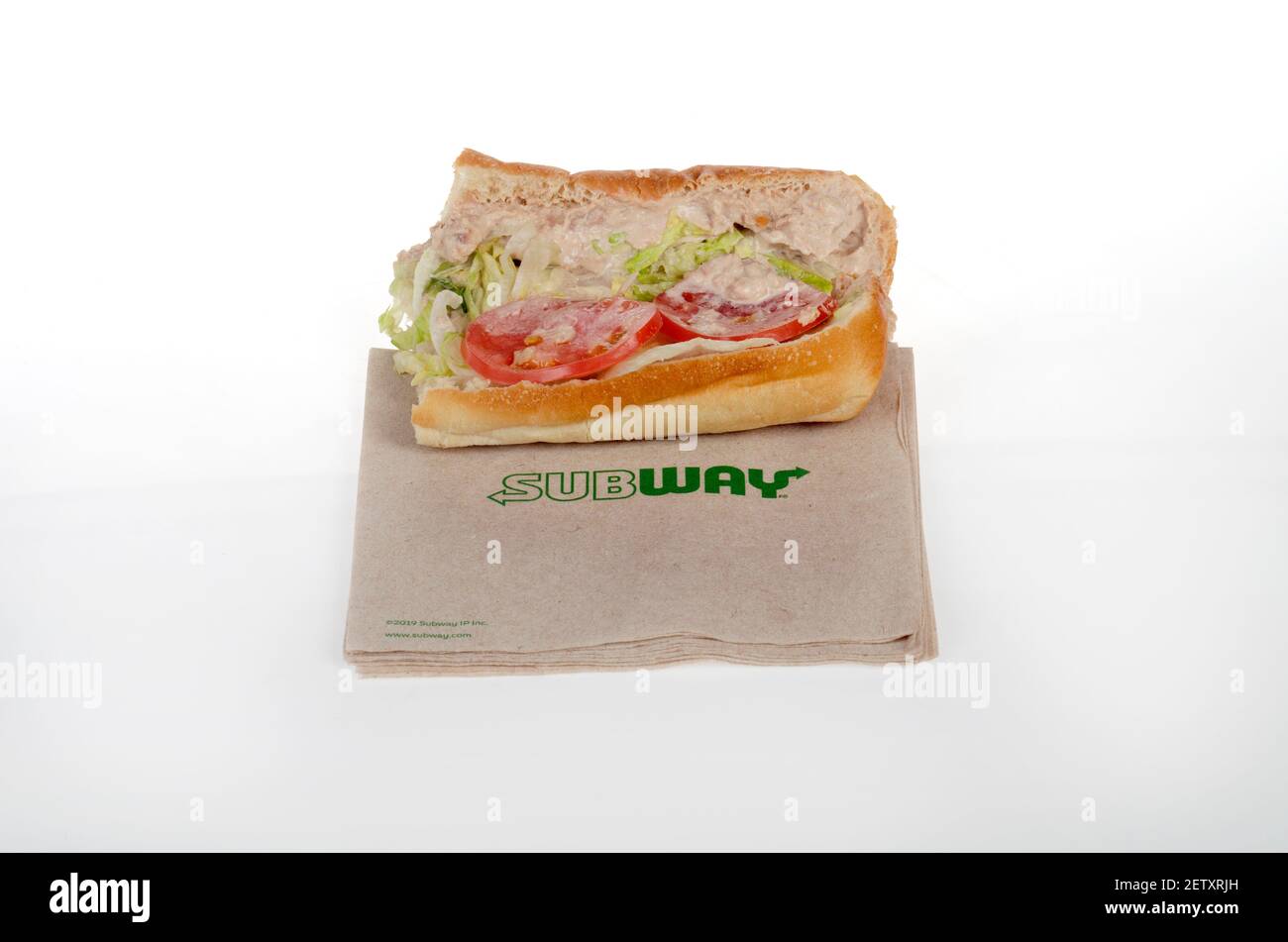subway-tuna-sub-on-napkins-stock-photo-alamy