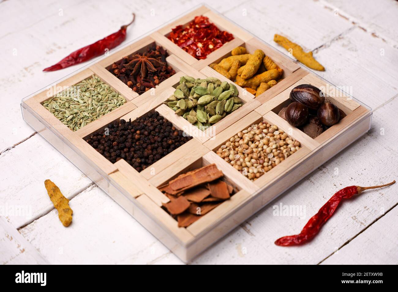 Indian spices for Indian cooking Masala hot spicy curry whole spices