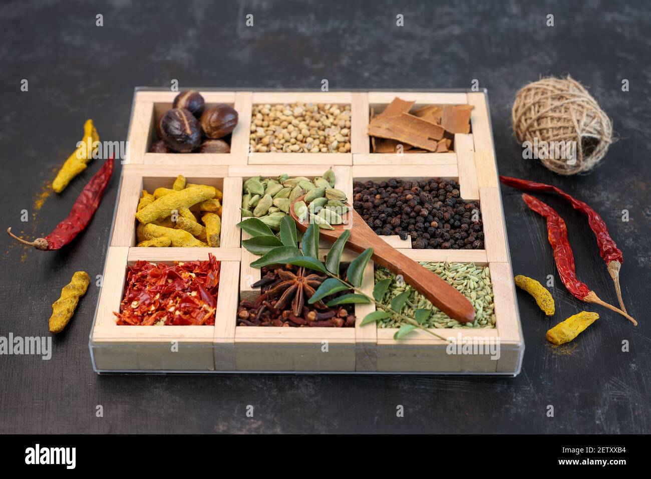 Indian spices for Indian cooking Masala hot spicy curry whole spices