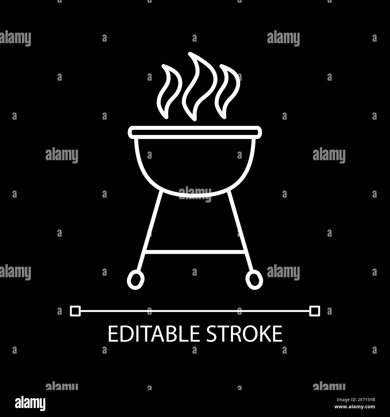 Barbecue white linear icon for dark theme Stock Vector Image & Art - Alamy