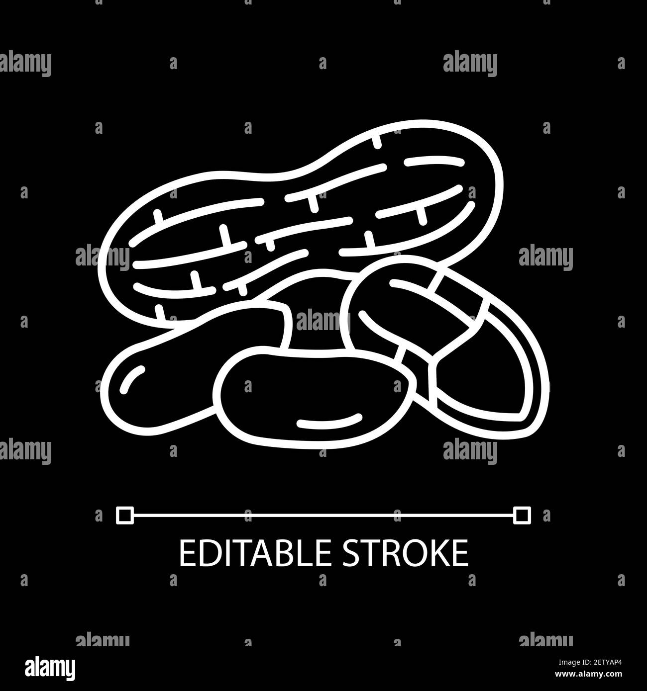 Peanuts white linear icon for dark theme Stock Vector Image & Art - Alamy