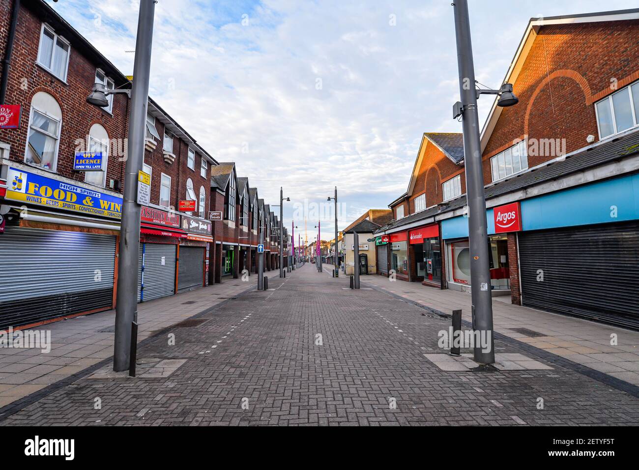 London/UK 2/15/21 A line of shops on Walthamstow High Street Stock