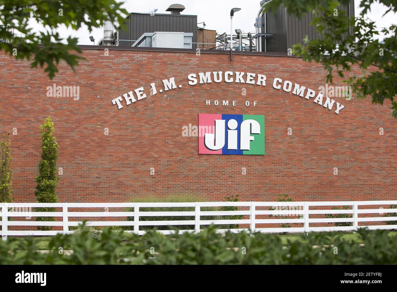 A logo sign outside of The J. M. Smucker Company Jif Peanut Butter