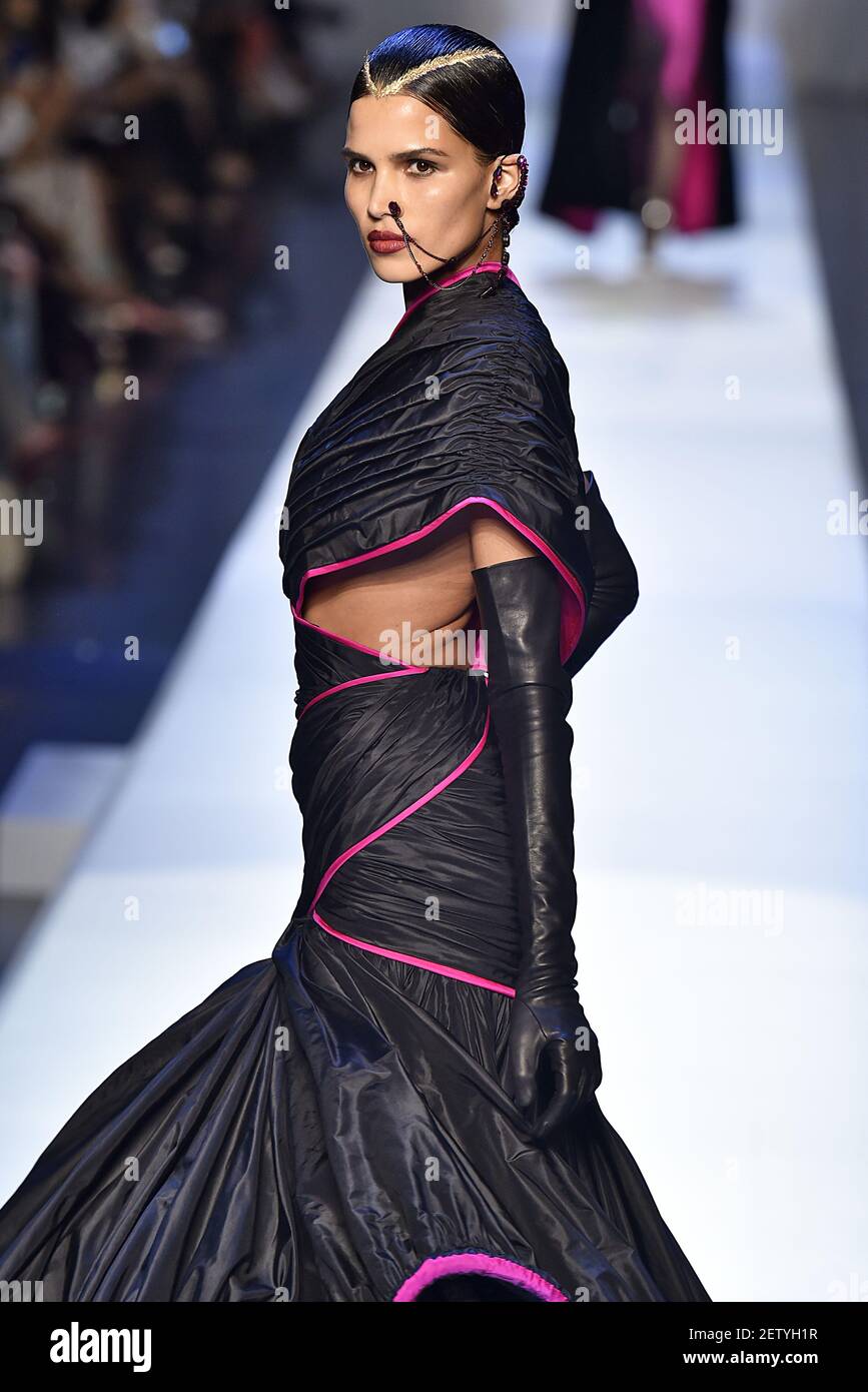 Raica Oliveira on the runway during the Jean Paul Gaultier Paris Haute