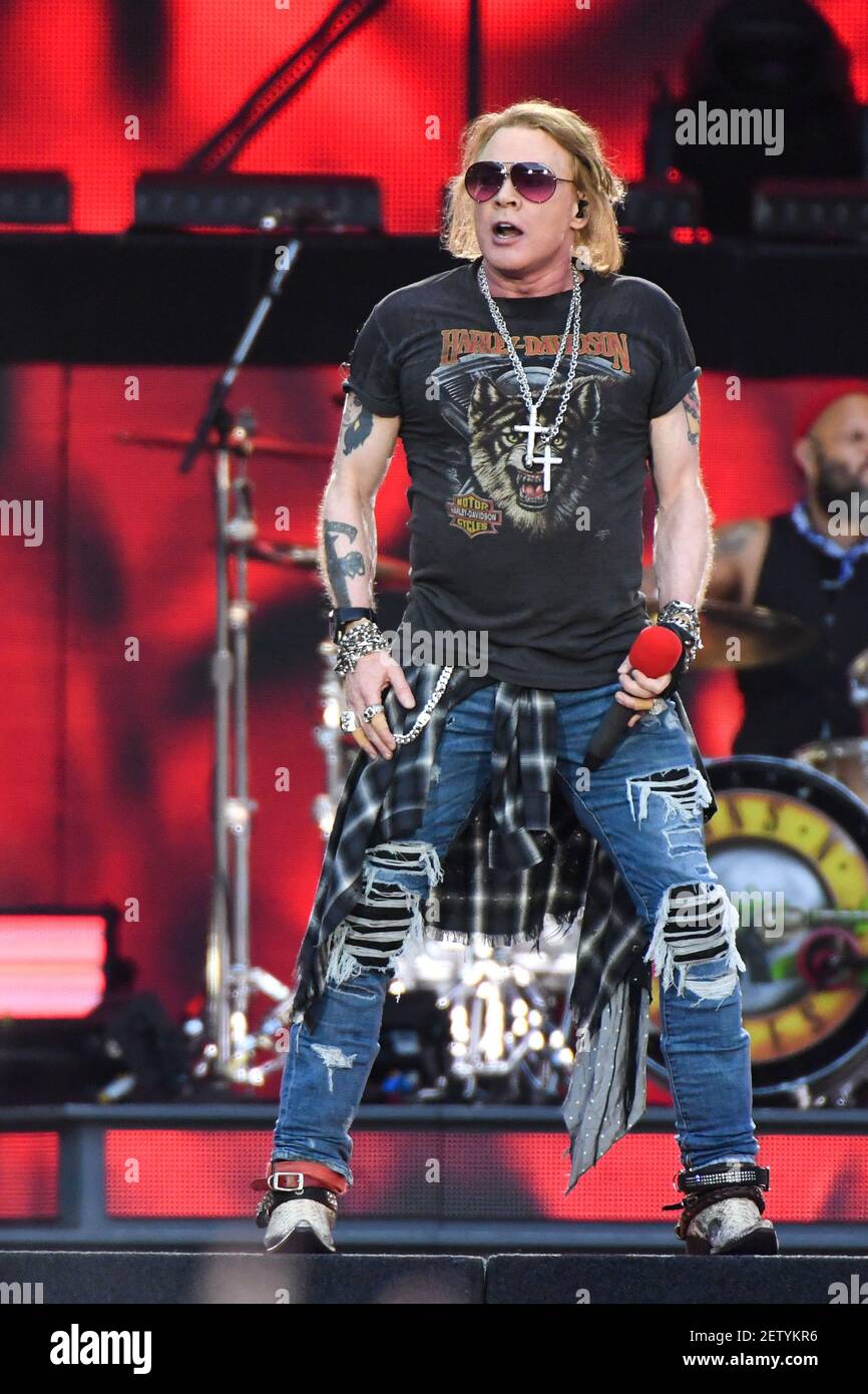 Axel Rose and Guns N' Roses perform at the Stade de France in Paris