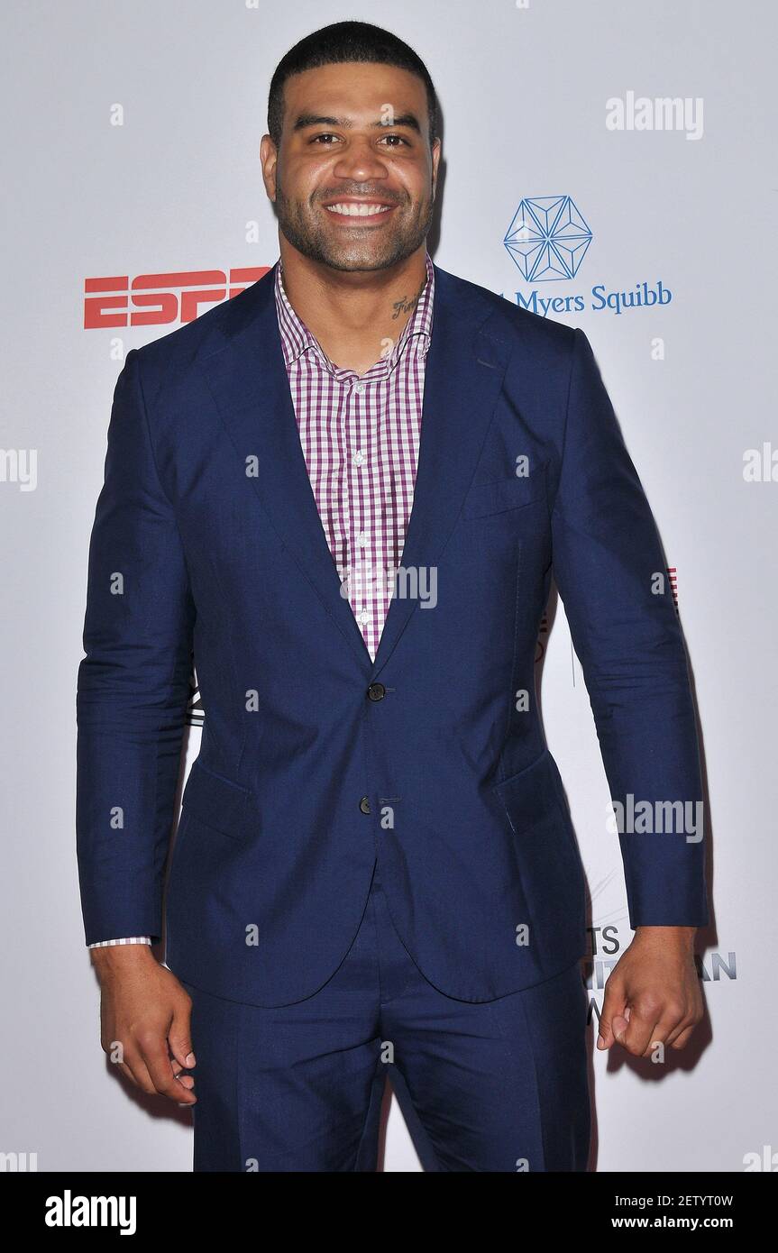 Shawne Merriman arrives at the 3rd Annual Sports Humanitarian Of The Year Awards held at LA Live