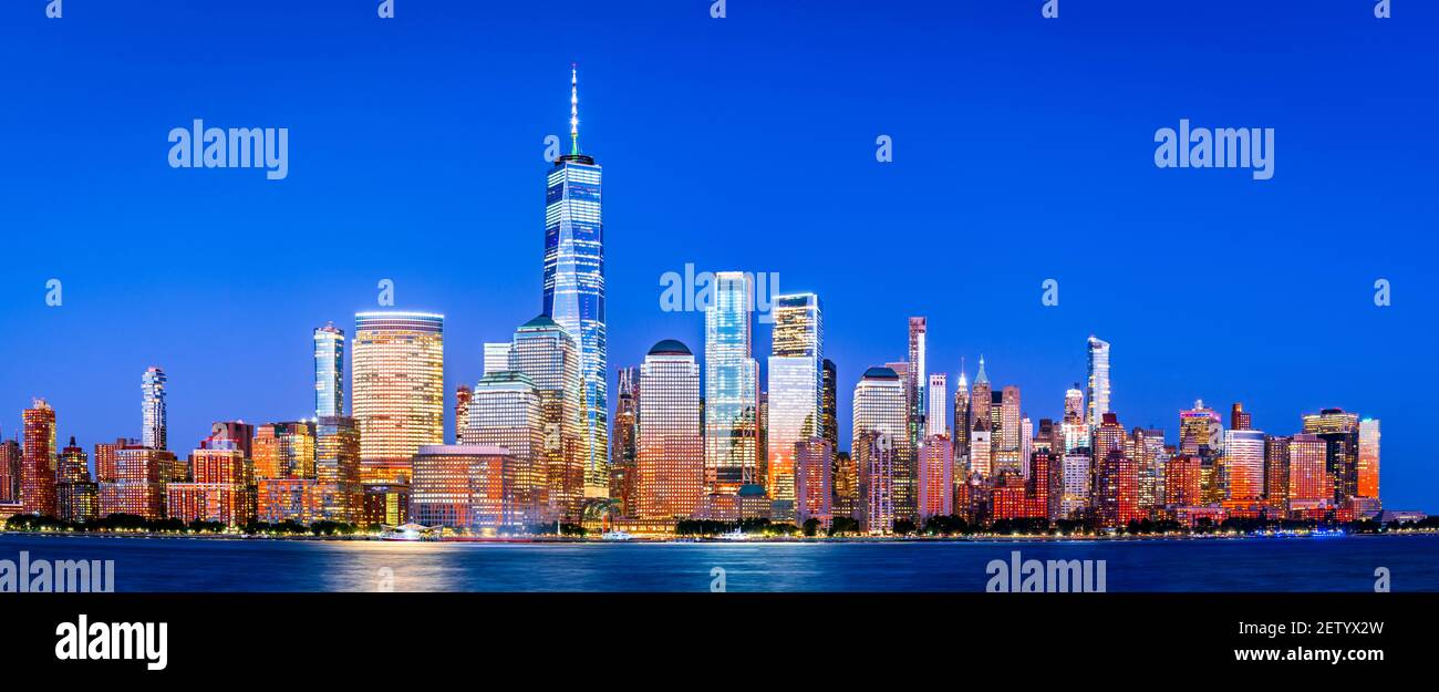 New York. Stunning view of lower Manhattan Skyline from New Jersey