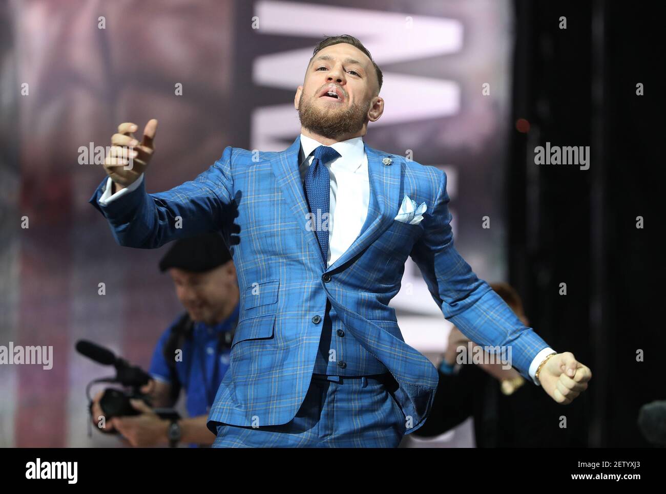 Jul 12 2017 Toronto Ontario Canada Conor Mcgregor Dances As He Speaks During A World Tour Press Conference To Promote The Upcoming Mayweather Vs Mcgregor Boxing Fight At Budweiser Stage Mandatory Credit