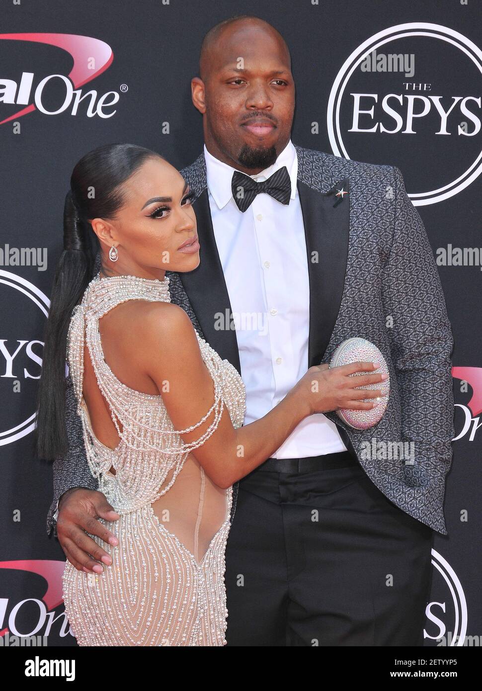 (LR) Candace Williams and Terrell Suggs arrives at The 2017 ESPYS held